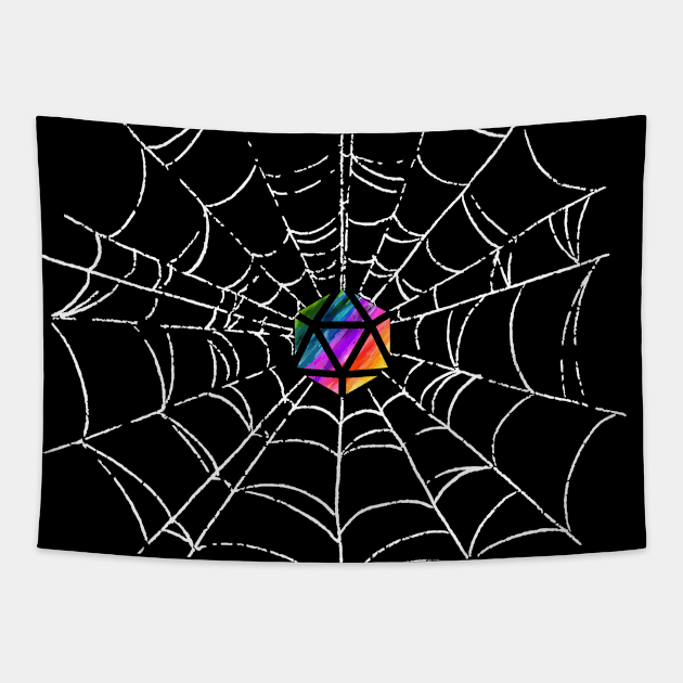 Dungeon Master the Weaver of Lore & Fate - rainbow & white - LGBTQ+ ttrpg dice Tapestry by SJart