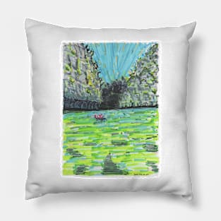 Thailand colorful waterscape Pillow