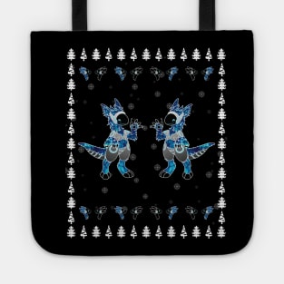 Protogen Christmas Blue Head and Tree furry fursuit pattern Tote