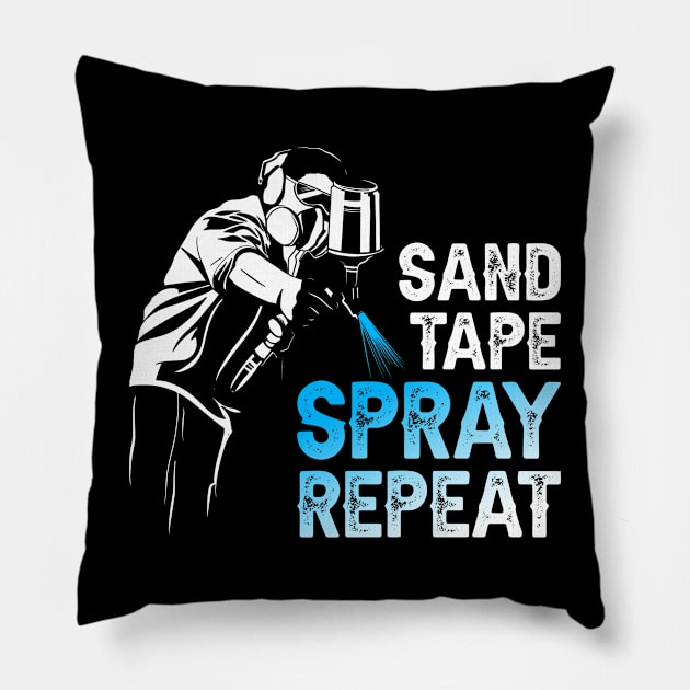 Sand Tape Spray Repeat Pillow by TK Store