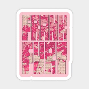 Frankfurt, Hesse, Germany City Map Typography - Blossom Magnet