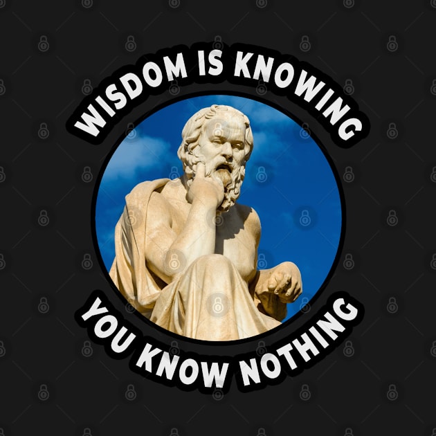 🏺 Wisdom Is Knowing You Know Nothing, Socrates Quote by Pixoplanet