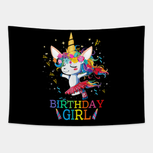 Birthday Girl Unicorn Birthday Gift Funny Tapestry
