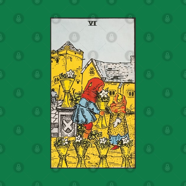 Six of cups tarot card by Nate's World of Tees