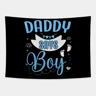 dad says Boy cute baby matching family party Tapestry