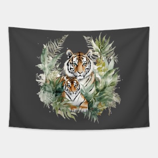 Tiger with cub Tapestry