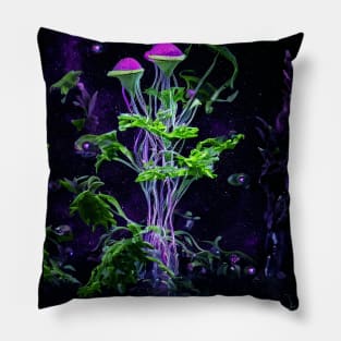 Mushroom Stems in Space Pillow