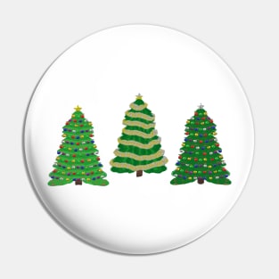 Festive Christmas Trees Trio (White Background) Pin