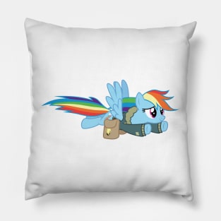 Rainbow Dash soaring in her bomber jacket Pillow