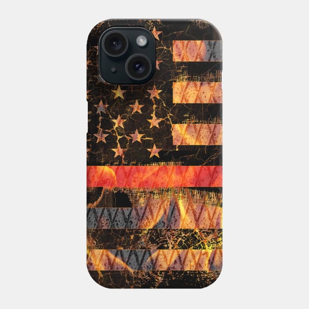 Thin Red Line and Flames Phone Case by Jared S Davies