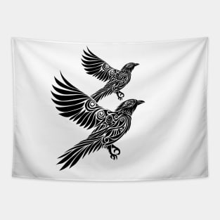 Trival crow flying Tapestry