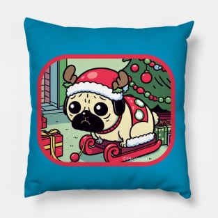 Christmas Pug Pillow