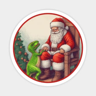 Santa's Pet Dinosaur Magnet