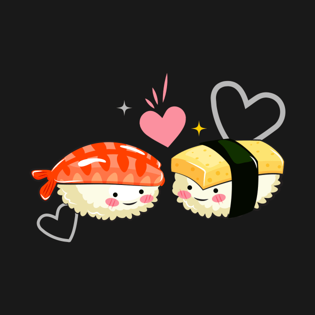 Ebi Tamago Sushi Love by InkyArt