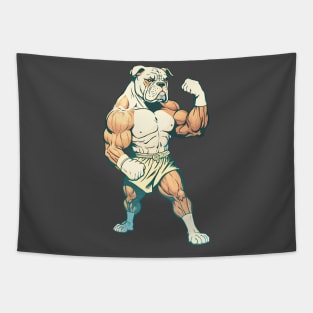 Muscular dog boxing Tapestry