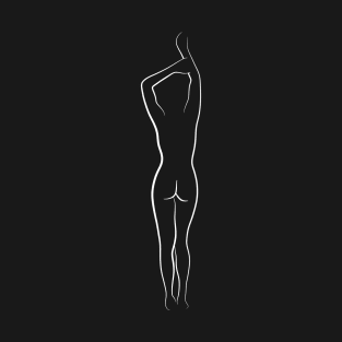 Naked Woman Line Art - Self Reliant Sienna T-Shirt