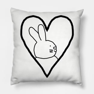 My Easter Bunny Valentine Line Drawing Pillow