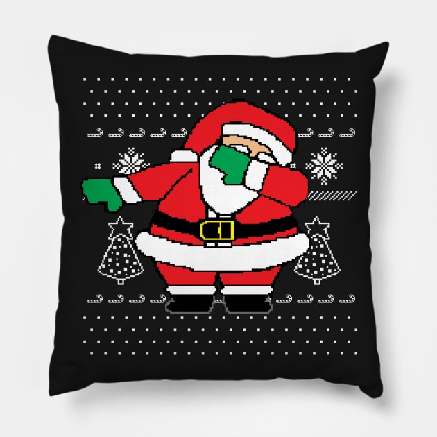 Dabbing Santa Ugly Christmas Sweater Pillow by xxllwill