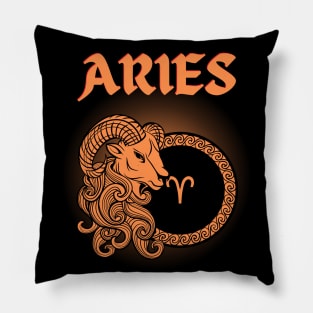 Aries Ram Gothic Style Pillow