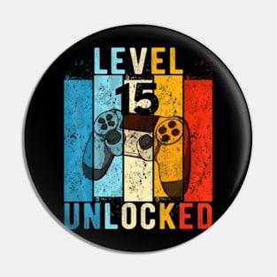 Level 15 Video 15 Year Old 15th Birthday Pin