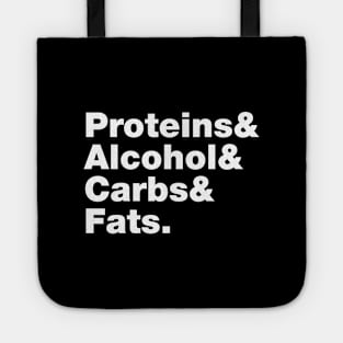 Macronutrients (Proteins & Alcohol & Carbs & Fats.) Tote