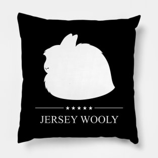 Jersey Wooly Rabbit White Silhouette Pillow