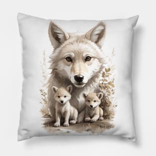 Wolf Cub Mom lovely kawaii Pillow