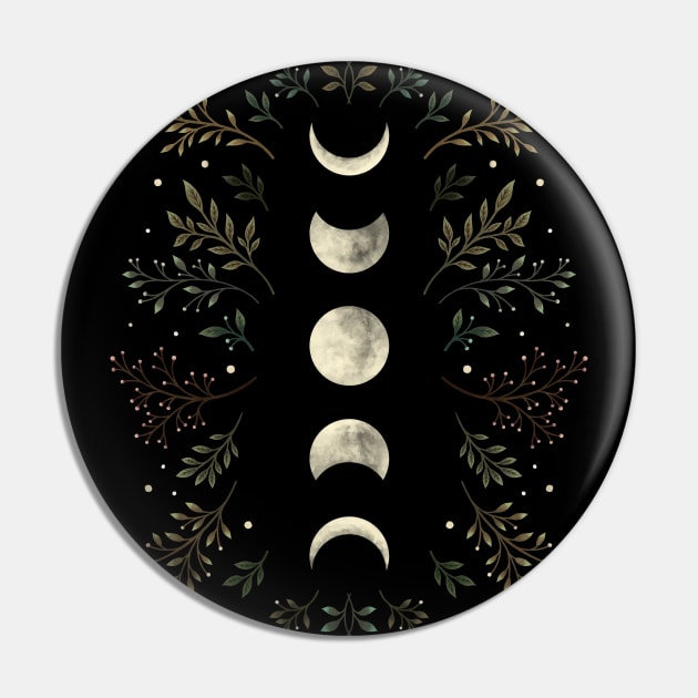 Moonlit Garden - Olive Green Pin by Episodic Drawing