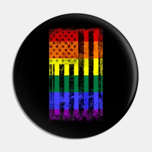 American Flag Gay Pride Pin