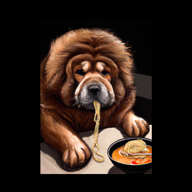 Dog eats Ramen by maxcode