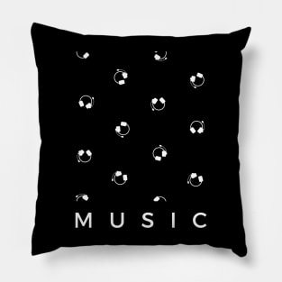 Music Headphones Pattern Pillow