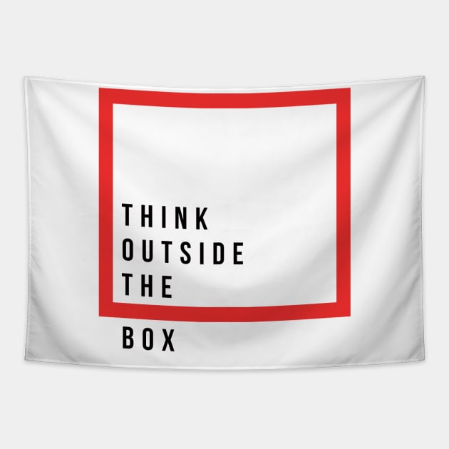 think outside the box red Tapestry by sudaisgona