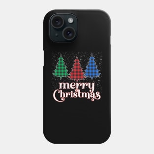 Xmas Buffalo Plaid Trees Merry Christmas Phone Case