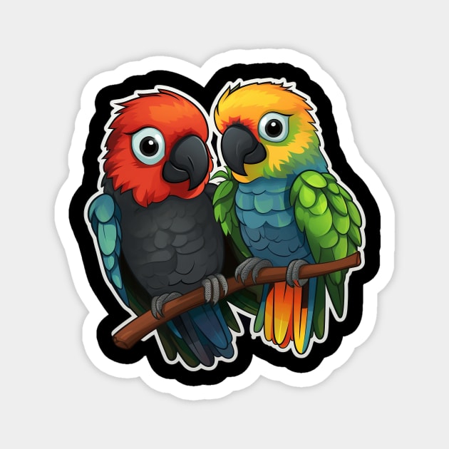 Colorful Parrot Cockatoo - Parakeet Macaws Parrot Magnet by fromherotozero