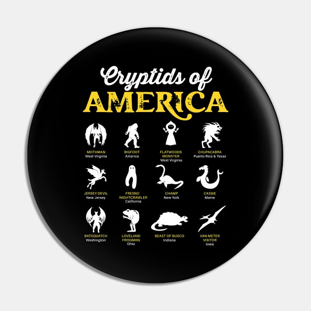 Cryptids of America Cryptozoology Mythical Monsters Pin by qwertydesigns