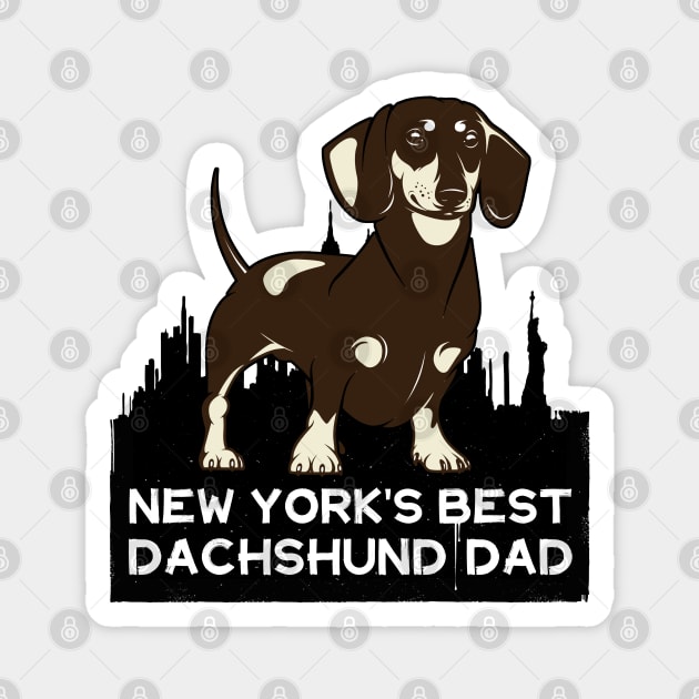 New York's Best Dachshund Dad Magnet by Rumble Dog Tees