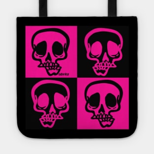 Pink and Black Skull Checkers Tote