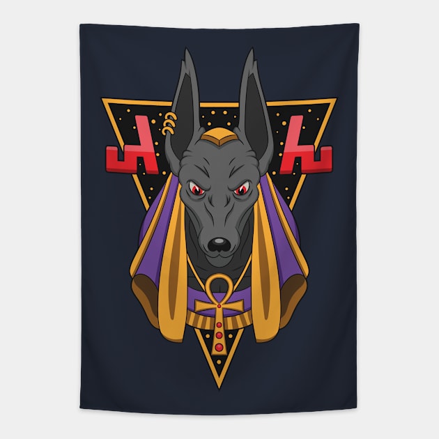 Lord Anubis Tapestry by Drippn