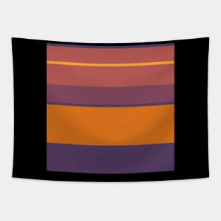 A limited transfusion of Grape, Dark Mauve, Giant'S Club, Cocoa Brown and Mango stripes. - Sociable Stripes Tapestry