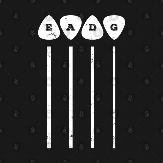 EADG Bass Strings Guitar Picks Dark Theme by nightsworthy