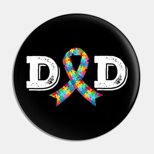 Autism Awareness Dad Father Acceptance Diffirent Ribbon Kids Pin