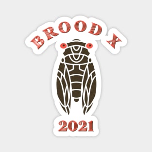 Brood X 2021 Great Eastern Cicada Insect Emergence Magnet