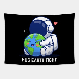 Astronaut Hugging Earth Tapestry