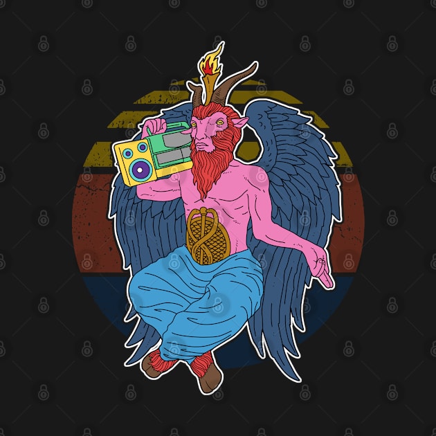 90s Hip Hop Retro Satanism Hail Satan Baphomet by PomegranatePower