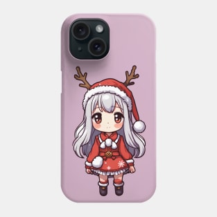 Cute christmas girl with deer horns Phone Case