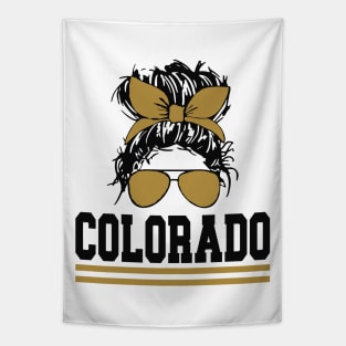 Colorado - Messy Hair Bun & Sunglasses Tapestry