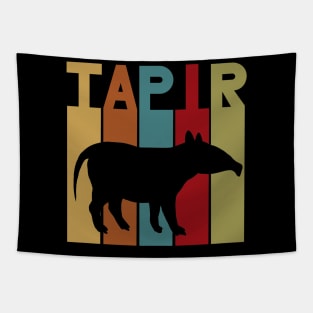 Vintage astonished tapir motif Retro Jungle Tapestry