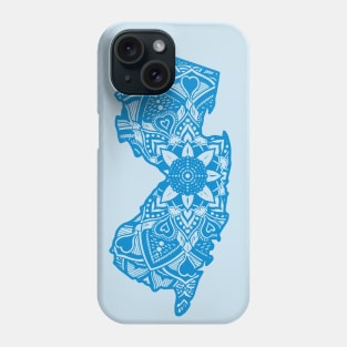 Blue New Jersey State Gift Mandala Yoga NJ Art Phone Case