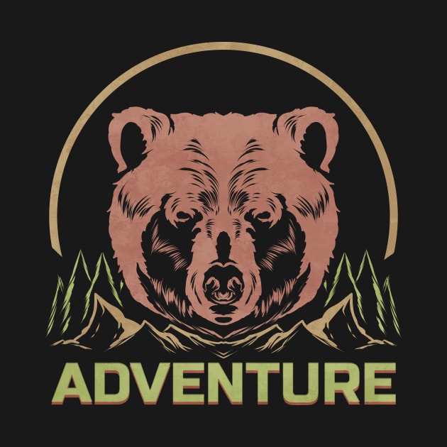 Grizzly Bear Adventure Camping Hiking Nature by SinBle