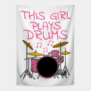 This Girl Plays Drums, Female Drummer Tapestry